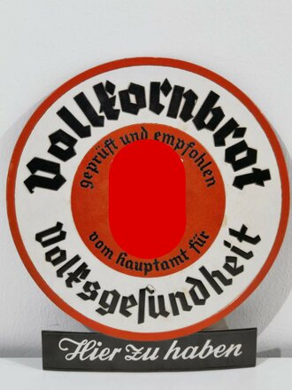 Grosser Pappaufsteller " Vollkornbrot geprüft und empfohlen vom Hauptamt für Volksgesundheit" Höhe 33,5cm