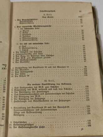 "Unterrichtsbuch für die Maschinengewehr Kompagnien Gerät 08", Berlin 1915 mit 243 Seiten