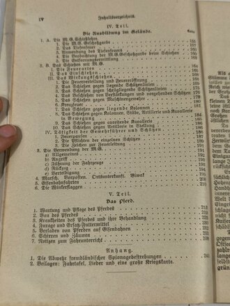 "Unterrichtsbuch für die Maschinengewehr Kompagnien Gerät 08", Berlin 1915 mit 243 Seiten