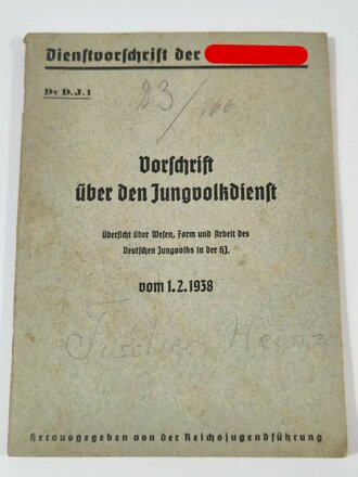 DV D.J.1 Dienstvorschrift der Hitlerjugend "...