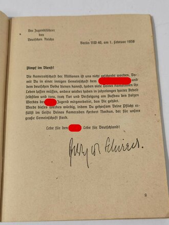 DV D.J.1 Dienstvorschrift der Hitlerjugend " Vorschrift über den Jungvolkdienst" von 1.2.1938 mit 67 Seiten