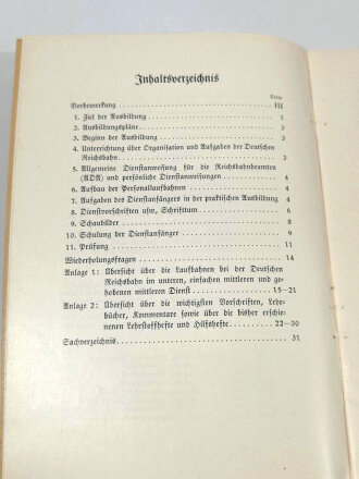 Deutsche Reichsbahn " Erste Einführung in den Eisenbahndienst" 1938 mit 30 Seiten