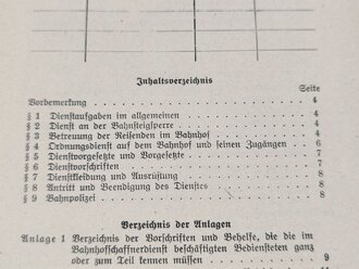 Deutsche Reichsbahn "Dienstanweisung für den Bahnhofschaffler" vom 1.Juli 1942 mit 18 Seiten, Rückseite defekt