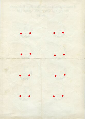 Sonderbriefmarken der Deutschen Reichspost für die XI.Olympischen Spiele 1936 in Berlin. DIN A4 Bogen, 2x gefaltet