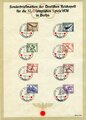 Sonderbriefmarken der Deutschen Reichspost für die XI.Olympischen Spiele 1936 in Berlin. DIN A4 Bogen, 2x gefaltet