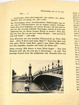 Marinesanitätscrew 1937, Erinnerungsalbum "vom Eintritt in die Kriegsmarine bis zum Staatsexamen 1942" Einband leicht fleckig und abgegriffen, sonst gut