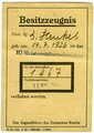 Hitler Jugend Besitzzeugnis für das HJ Meisterschützenabzeichen mit der Verleihungsnummer 1467
