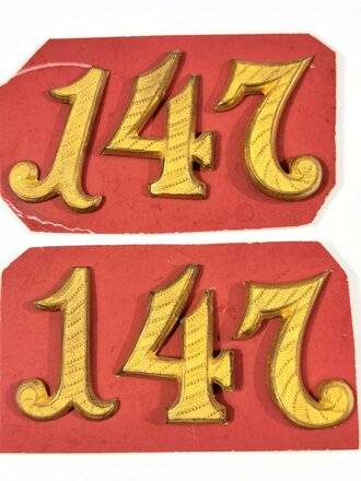 Kaiserreich, Satz Auflagen für Epauletten " 147" Höhe jeweils 34mm