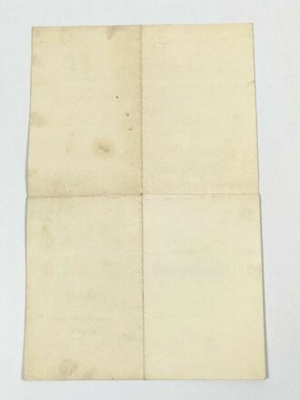 Sachsen, Patent zum Leutnant der Reserve für einen Angehörigen im Fußartillerie Regiment 12, ausgestellt 1916. Gefaltet