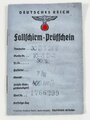 Luftwaffe Fallschirm Prüfschein Baumuster 30 II S 24 B, zuletzt geprüft am 25.2.45