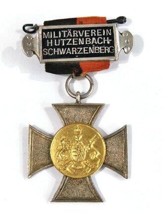 Württemberg, tragbares Abzeichen des Militärverein Hutzenbach Schwarzenberg. Gesamthöhe 62mm