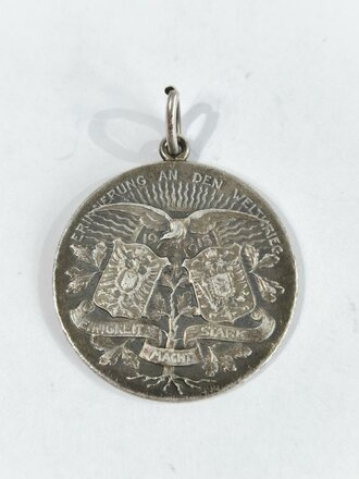 Kaiserreich, Medaille aus Silber " Erinnerung an den Weltkrieg 1914 1915", Durchmesser 28mm