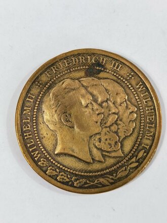 Kaiserreich, Medaille aus Buntmetall " Zur Erinnerung an das Drei Kaiserjahr 1888", Durchmesser 35mm
