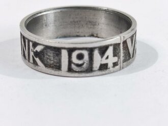 1.Weltkrieg, patriotischer Fingerring " Vaterlandsdank 1914"