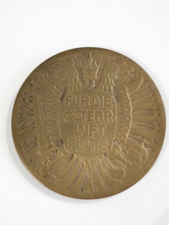 Österreich, nicht tragbare Medaille " Für die österr. Luftflotte" im Etui. Messingmedaille 65mm Durchmesser