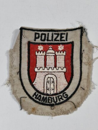 Ärmelabzeichen "Polizei Hamburg" Breite: 6 cm Höhe: 7,5 cm