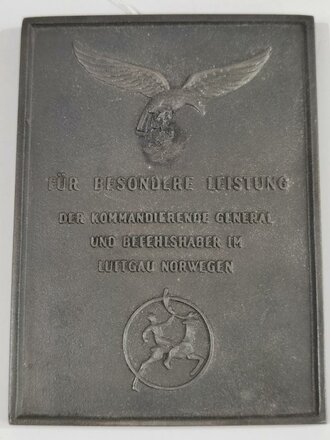 Ehrenschild "Für Besondere Leistung im Luftgau Norwegen" entnazifiziert