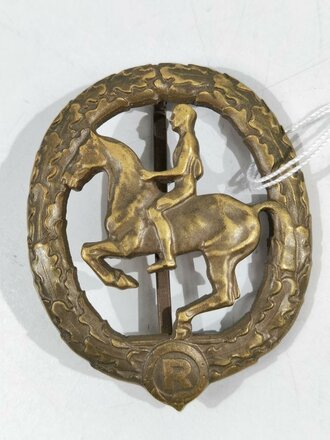 III.Reich, Deutsches Reiterabzeichen in bronze, Hersteller Lauer