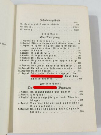 Adolf Hitler " Mein Kampf" Hochzeitsausgabe des Standesamt Rosenthal von 1944. Komplett, guter Zustand, Goldschnitt oben