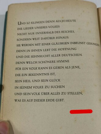 "Unser Liederbuch" Lieder der Hitler Jugend mit 280 Seiten, datiert 1941. Komplett, stockfleckig, Bindung löst sich