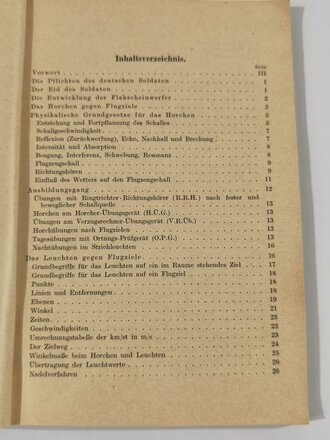 "Der Dienstunterricht in der Flakartillerie" Ausgabe für den Flakscheinwerferkanonier, 180 Seiten, Ausbildungsjahr 1942/43