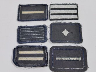 Deutschland nach 1945, Polizei Konvolut Dienstgradabzeichen auf dunkelblau