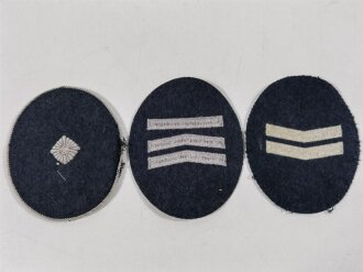 Deutschland nach 1945, Polizei 3 Stück Dienstgradabzeichen auf blau