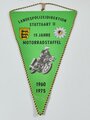 Wimpel "15 Jahre Motorradstaffel Landespolizeidirektion Stuttgart II" 1960-1975, Höhe 29cm