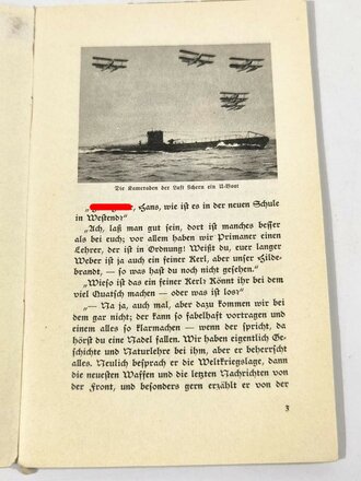 "Was jeder vom deutschen U-Boot wissen muß" 40-seitige Broschüre, der Einband zum ausklappen,