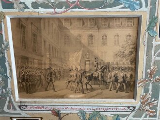 Hannover, grossformatige Wandtafel  wohl aus einem Offizierkasino. Sehr dekoratives Stück, kein Versand. Maße 200 x 220cm