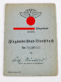 NSFK Flugmodell Dienstbuch eines Angehöriges des Deutschen Jungvolk aus Frankfurt/Main. Dazu eine Bescheinigung von 1944