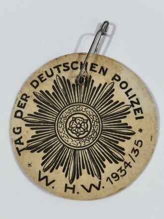 Pappabzeichen " Tag der Deutschen Polizei WHW 1934/35"