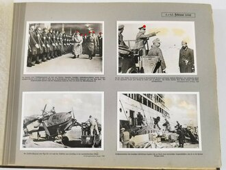 "Grossdeutschland im Weltgeschehen - Tagesbildberichte 1942"  mit 320 einmontierte Fotos in Postkartengröße von Heinrich Hoffmann