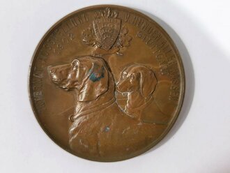 Württemberg, nicht tragbare Medaille anlässlich der "Intern. Ausstellung v.Hunden aller Rassen Stuttgart 1902" Durchmesser 60mm,