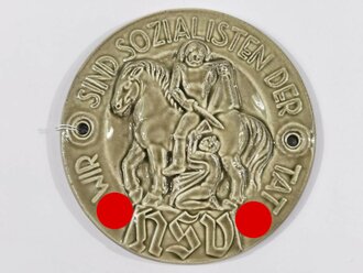 NSV, glasierte Steingutplakette, Durchmesser 10,5cm,...