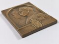 Preußen Eisenbahn Erinnerungszeichen für 25 Jahre, bronzene Erinnerungstafel "Zur Feier der silbernen Hochzeit Kaiser Wilhelm II 1906" Maße 5 x 7cm