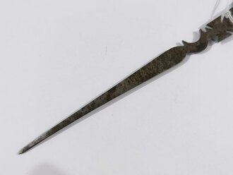 1. Weltkrieg, Brieföffner aus Granatsplitter, Gesamtlänge 21cm