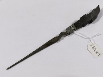 1. Weltkrieg, Brieföffner aus Granatsplitter, Gesamtlänge 21cm