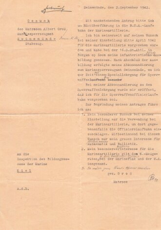 Kriegsmarine, 2 Verleihungsurkunden eines zuletzt Leutnant ( W ) der Reserve, Die Urkunde zum EKII mit eigenhändiger Unterschrift Ritterkreuzträger  Ernst Lucht