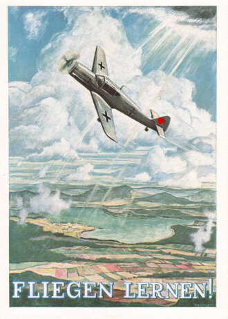 Propagandakarte NSFK " Fliegen lernen !"