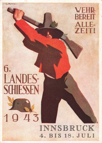 Ansichtskarte " 6.Landes Schiessen Innsbruck 1943"