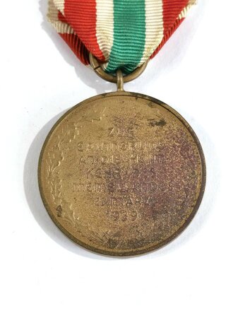 Medaille zur Erinnerung an die Heimkehr des Memellandes am 22.März 1939, am Band