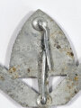 Reichsarbeitsdienst , Mützenabzeichen für Mannschaften aus Aluminium, die Schwärzung des Hakenkreuz zu 100% erhalten