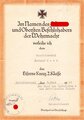 Gruppe Verleihungsurkunden des Oberfeldwebel Gerhard Huth, Flugzeugbeobachter und Angehöriger der Seenotstaffel 70