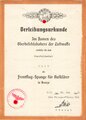 Gruppe Verleihungsurkunden des Oberfeldwebel Gerhard Huth, Flugzeugbeobachter und Angehöriger der Seenotstaffel 70