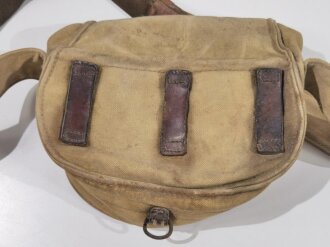 Frankreich 1. Weltkrieg, Tasche für Magazine MG Chauchat, datiert 1918. Ungereinigtes Stück. So von U.S. Truppen an der Westfront geführt