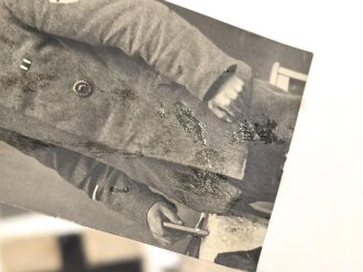 Freikorps, Satz Kragenspiegel , Ärmelabzeichen sowie 2 Fotos eines Angehörigen im Grenzschutz Ost