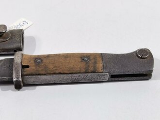 Seitengewehr M84/98 ( für K98) der Wehrmacht , Nummerngleiches Stück 44asw, getragenes Stück