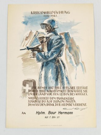 Schweiz, 3 Erinnerungsblätter eines Hauptmann 1939-1945