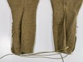 U.S. WWI  Model 1917 trousers, label with 1917 date. Used, some moth holes and repair, Bundweite: 76 cm